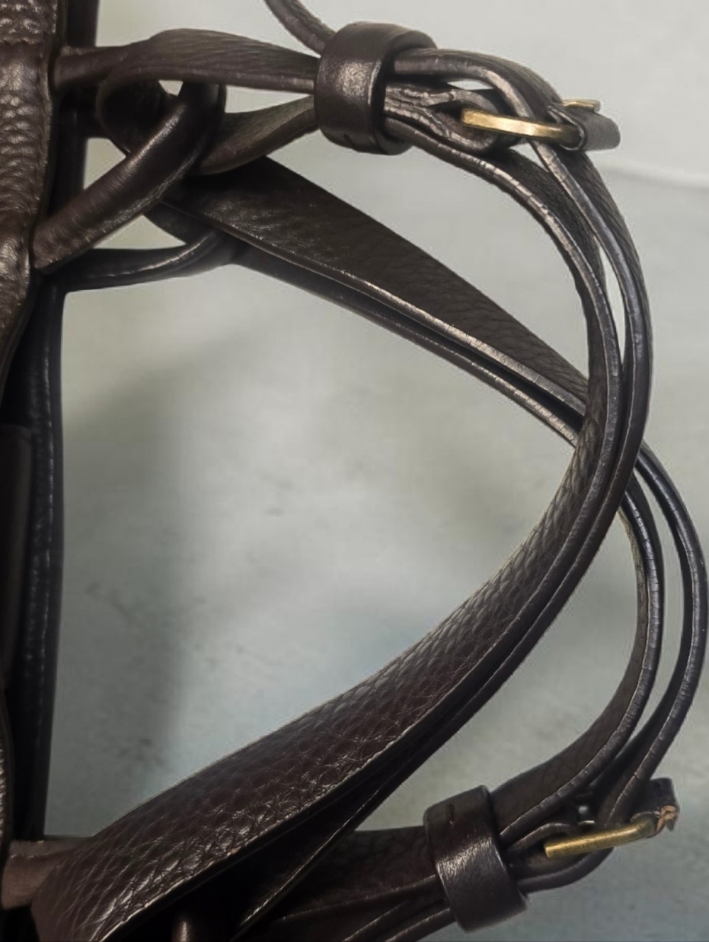 Via Spiga Leather Chocolste Brown Tote Shoulder Bag Purse - Picture 7 of 11